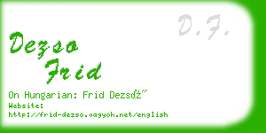 dezso frid business card